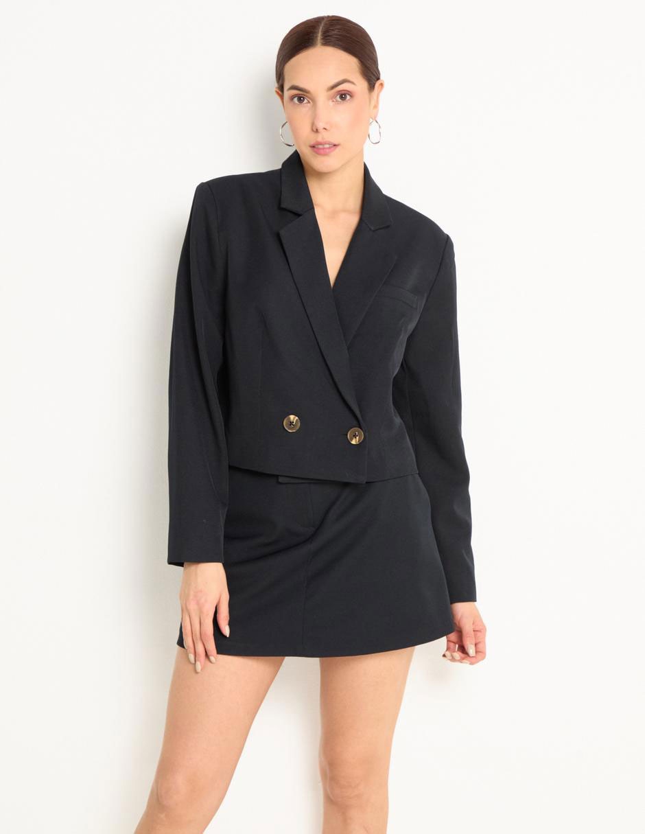 SACO CORTO CONTEMPO, 26, NEGRO LISO CRU