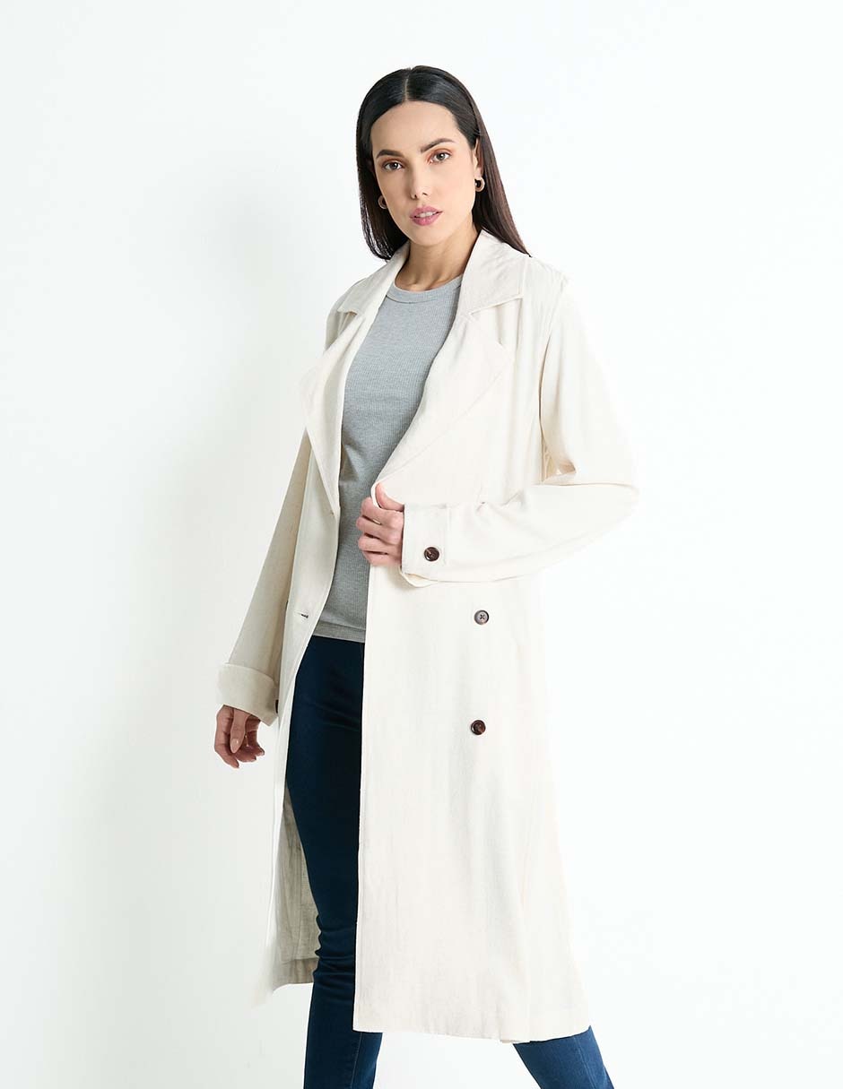 Gabardina con bolsillos para mujer 1