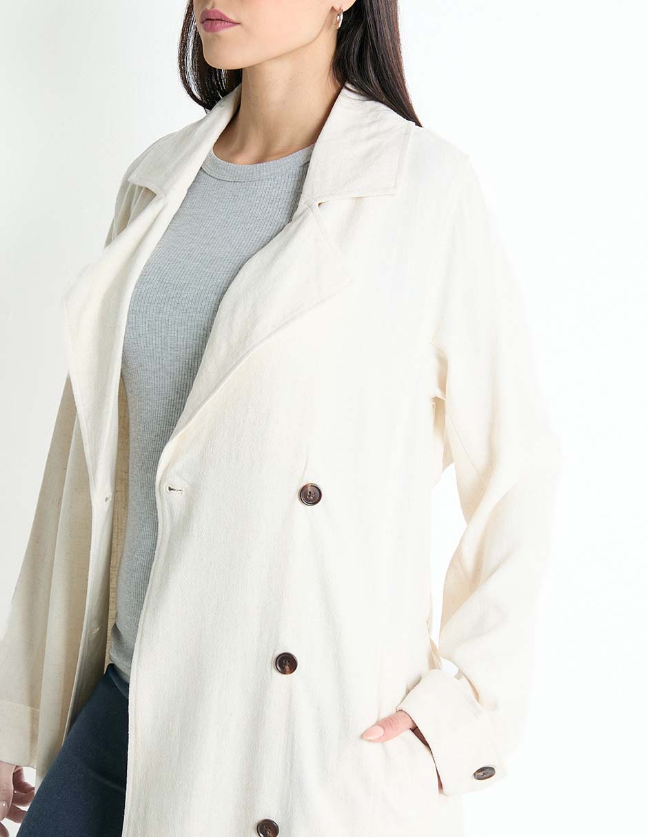 Gabardina con bolsillos para mujer 4