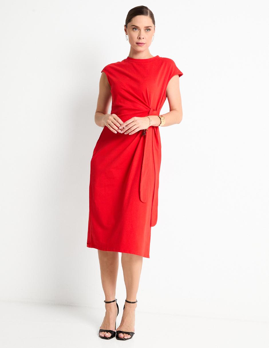 Vestido midi formal Contempo para mujer