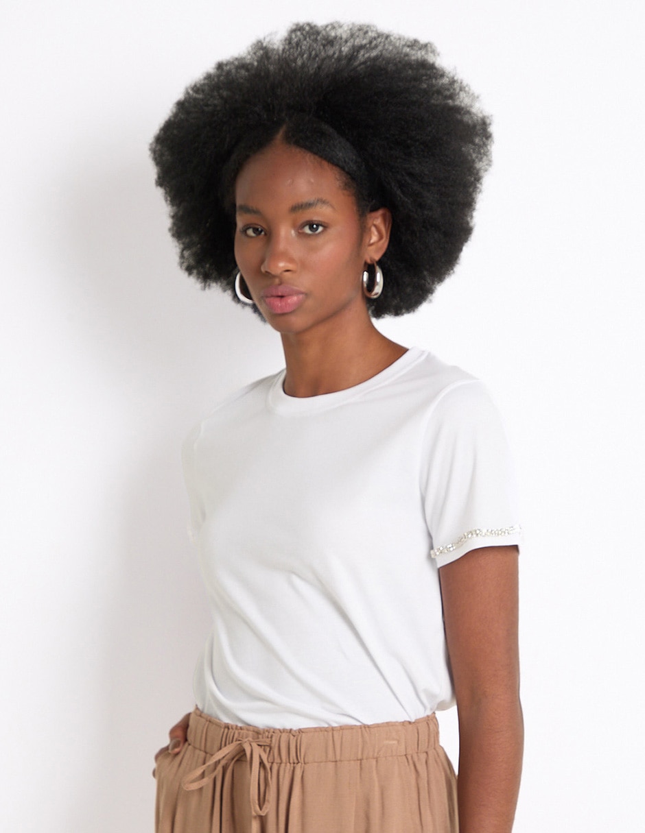 Playera manga corta cuello redondo para mujer Playera manga corta cuello redondo para mujer