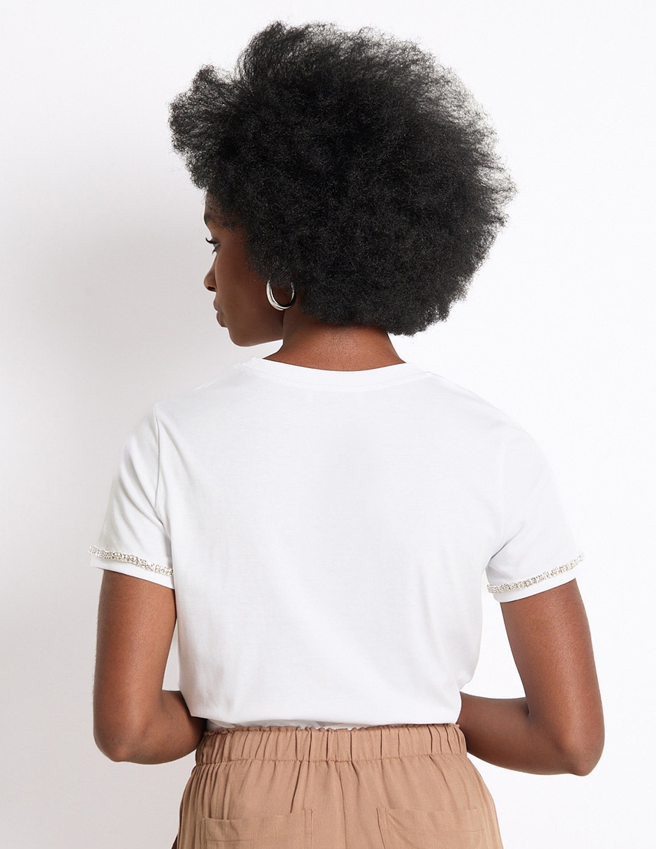 Playera manga corta cuello redondo para mujer 2