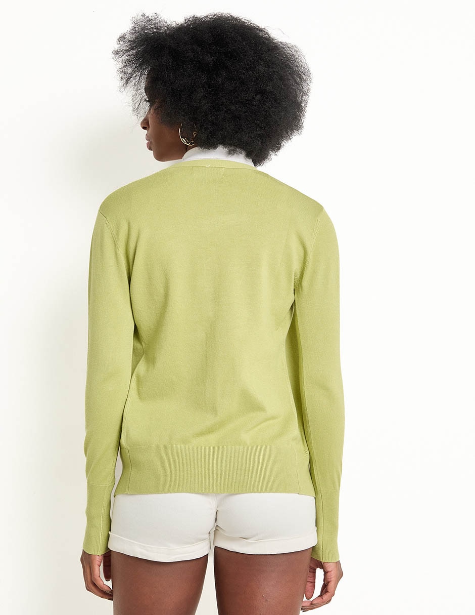 Suéter cuello V para mujer 2