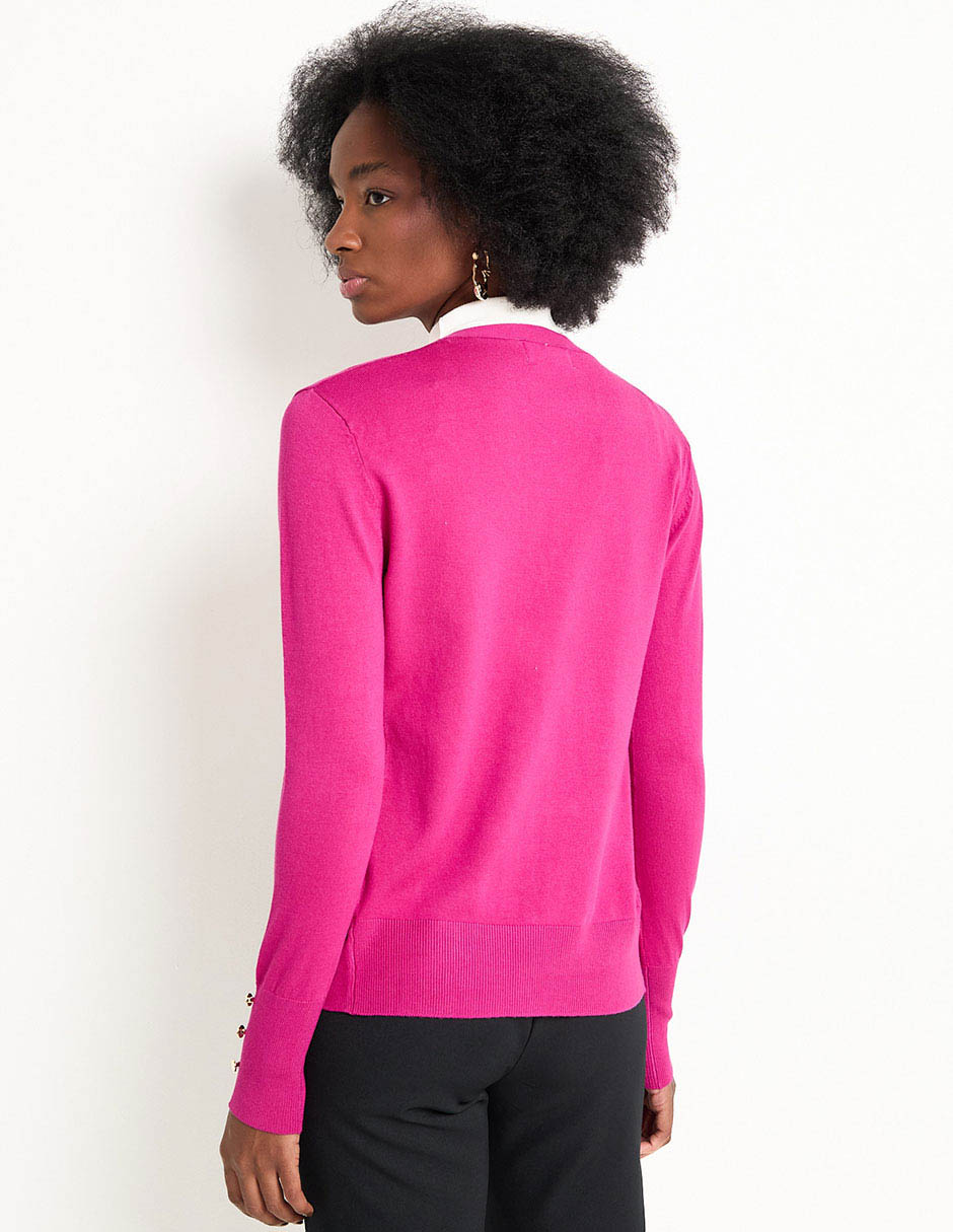 Suéter cuello V para mujer 2