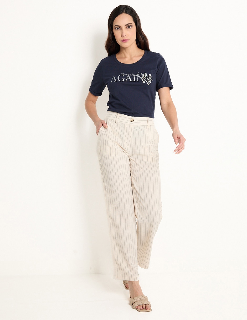 Playera manga larga cuello redondo para mujer 3