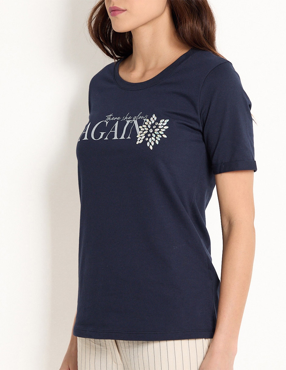 Playera manga larga cuello redondo para mujer 5
