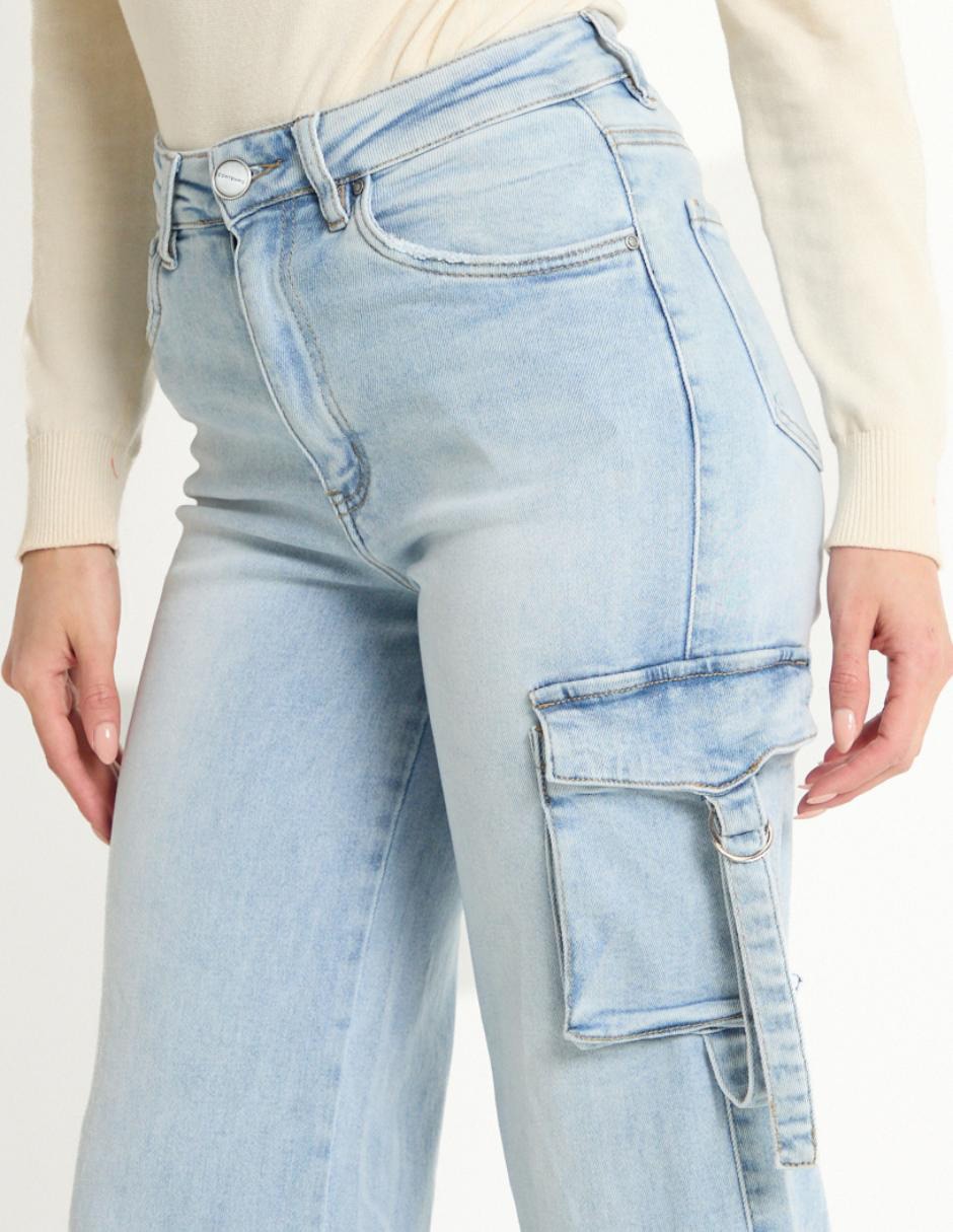 Jeans relaxed wide leg para mujer 4