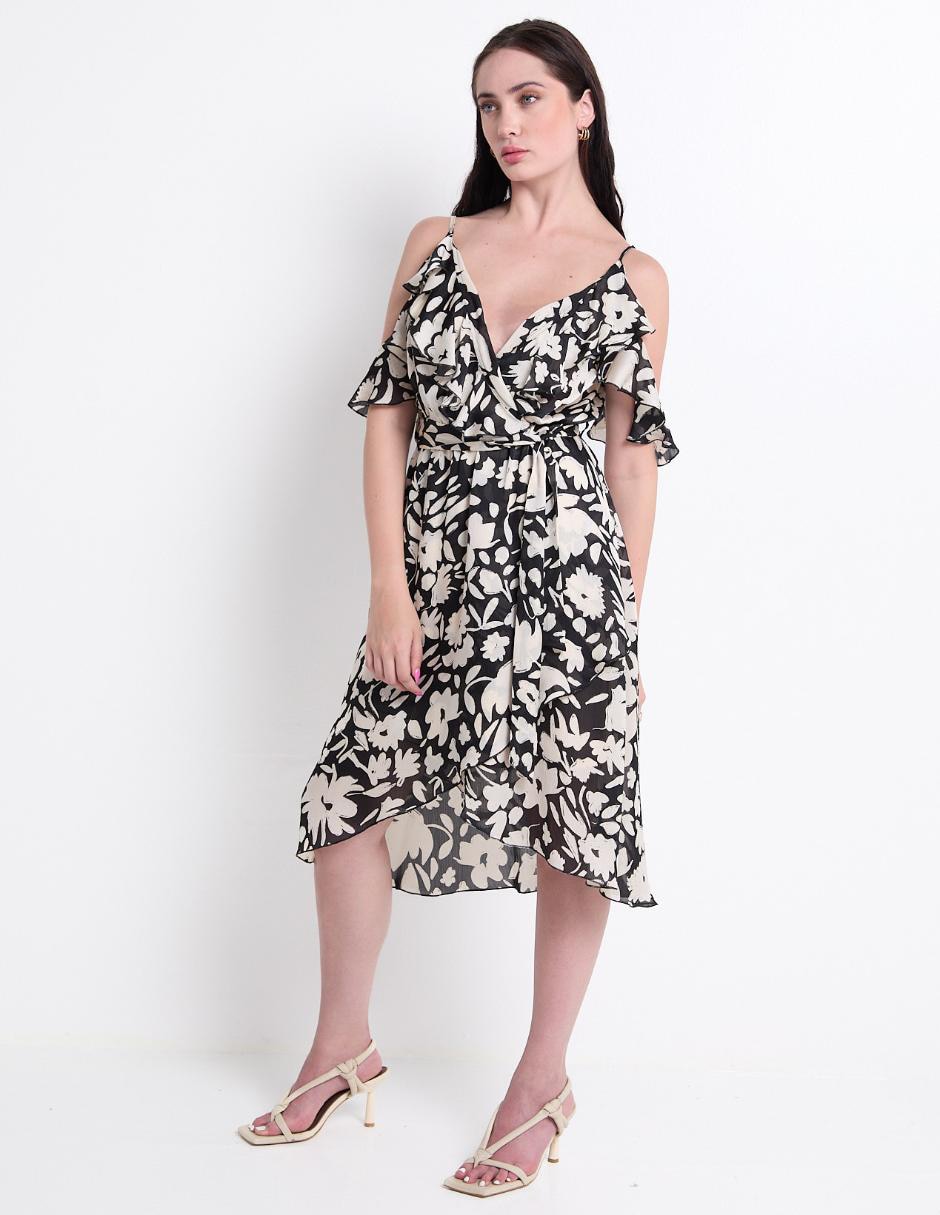 Vestido midi de fiesta escote bajo Vestido midi de fiesta escote bajo