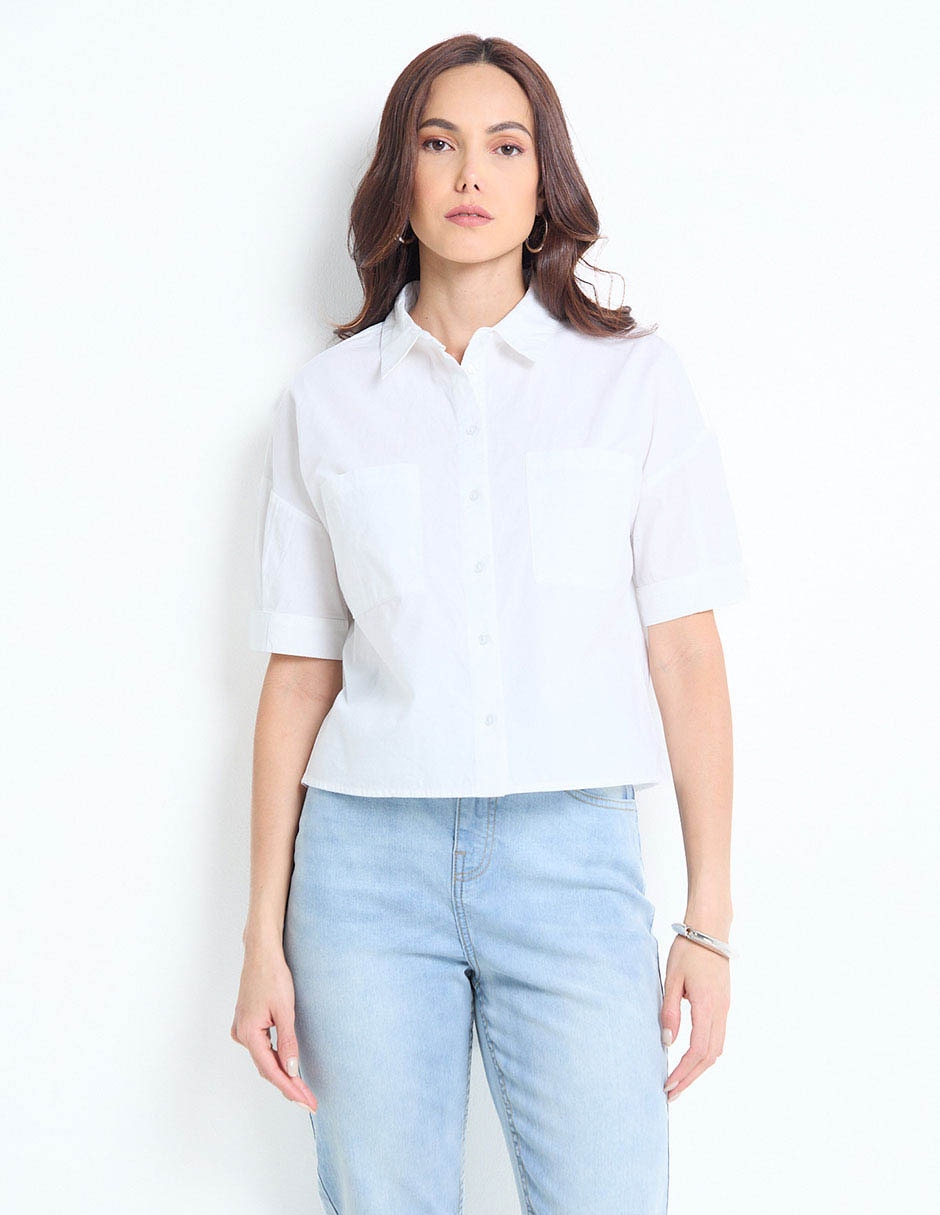 Blusa manga corta para mujer