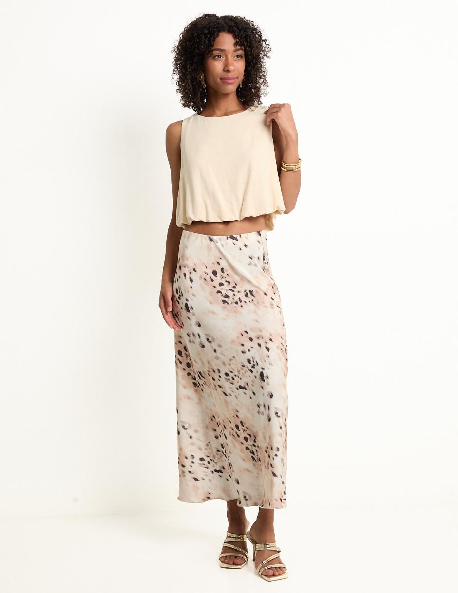 FALDA L RODILLA, ECH, BLANCO GARDENIA E