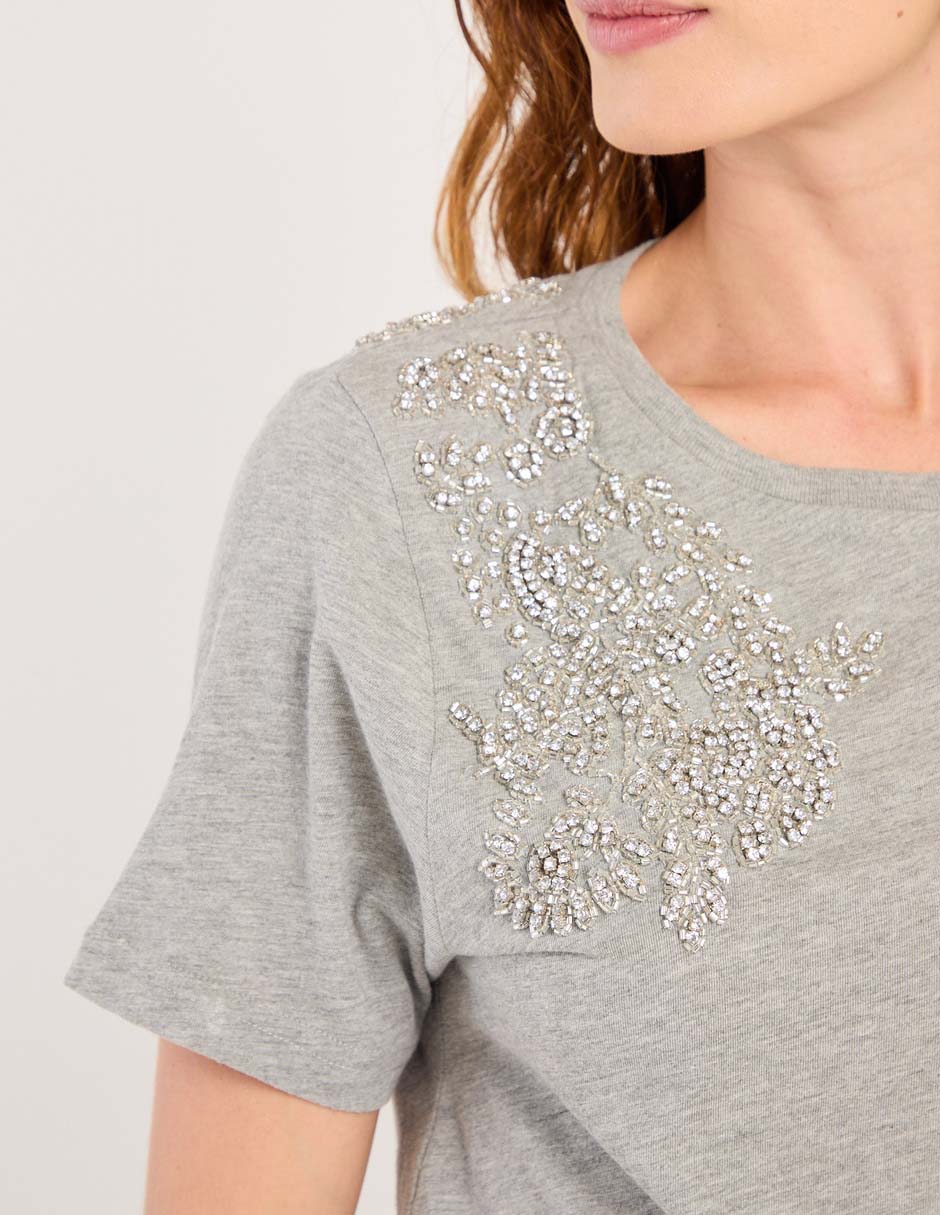 Playera manga corta cuello redondo para mujer 4