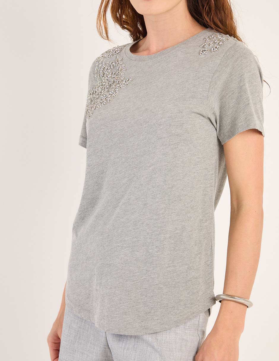 Playera manga corta cuello redondo para mujer 5
