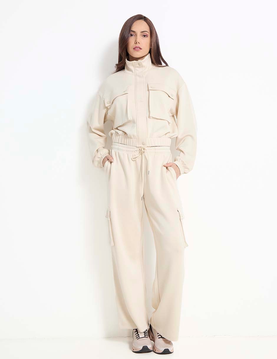 CHAMARRA CONTEMPO, ECH, PERLA GRIS LISO