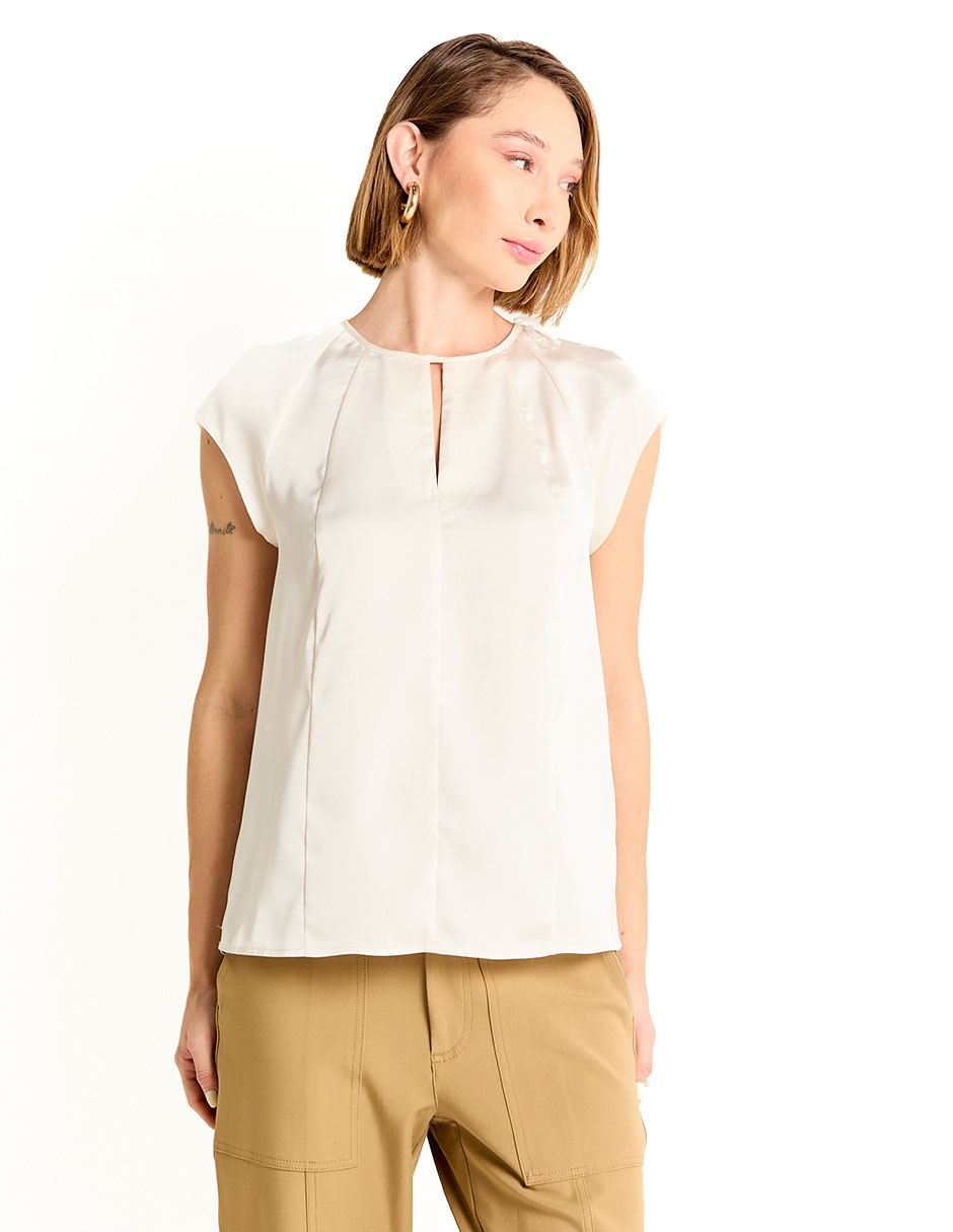 Blusa manga corta para mujer