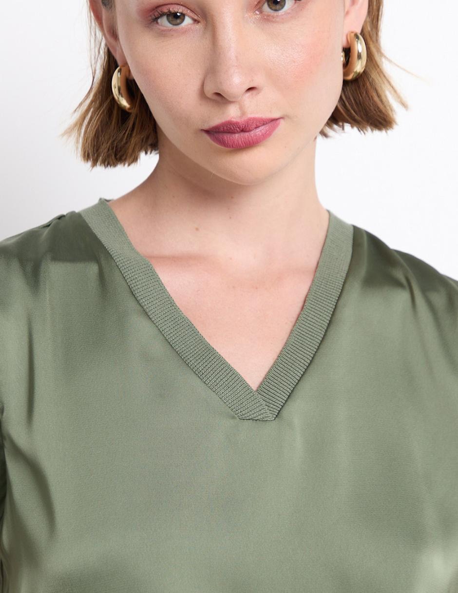 Blusa manga corta para mujer 4