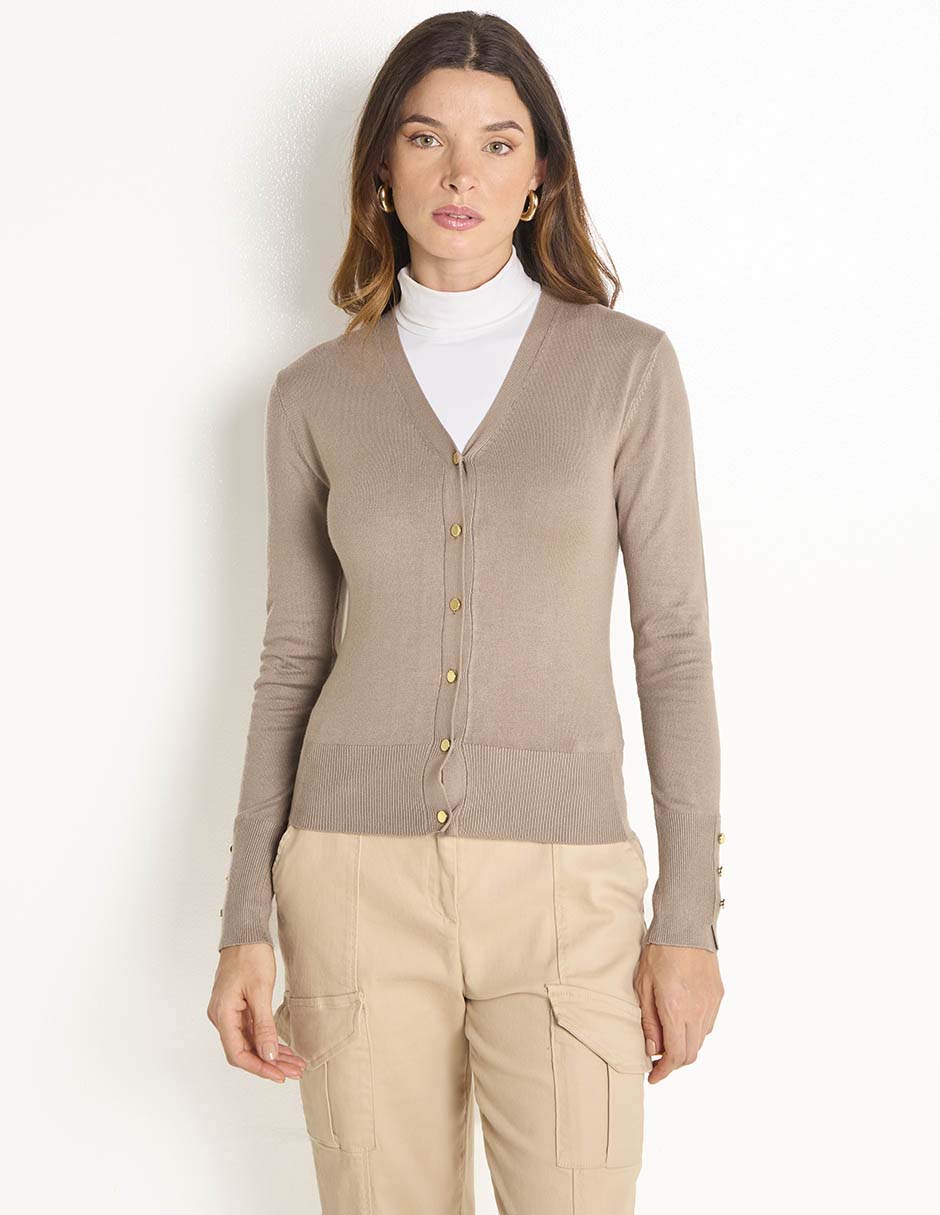 Suéter cuello V para mujer