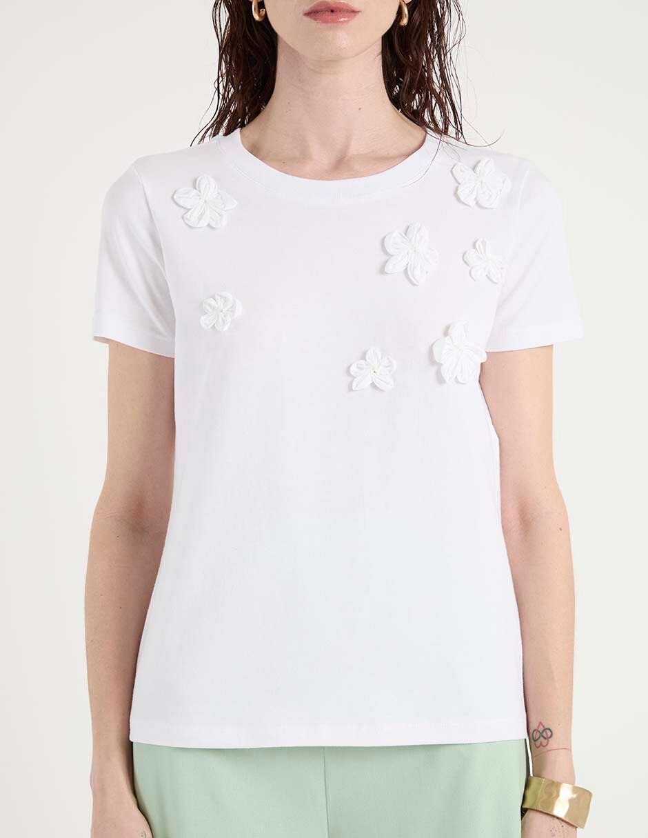 Playera manga corta cuello redondo para mujer 5