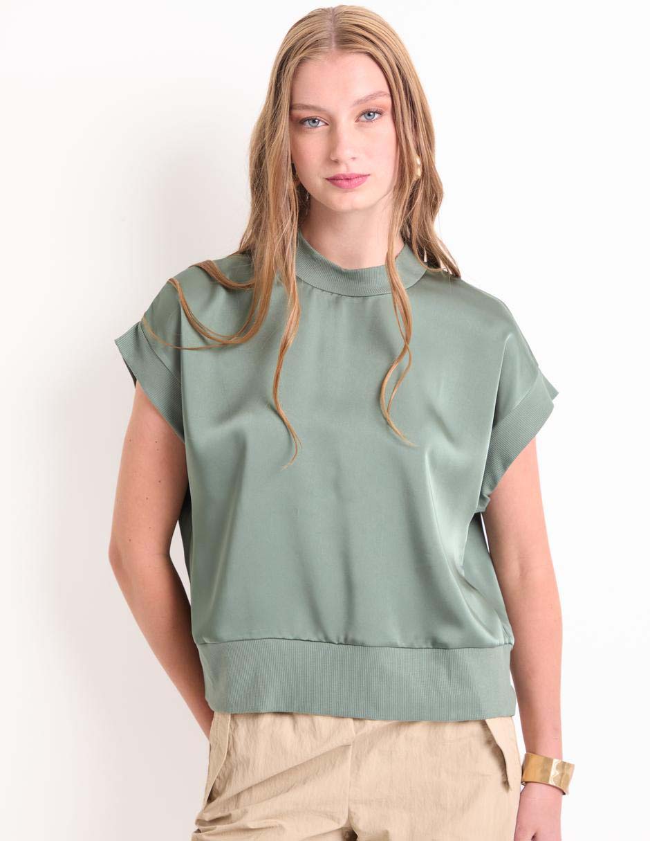 Blusa manga corta para mujer