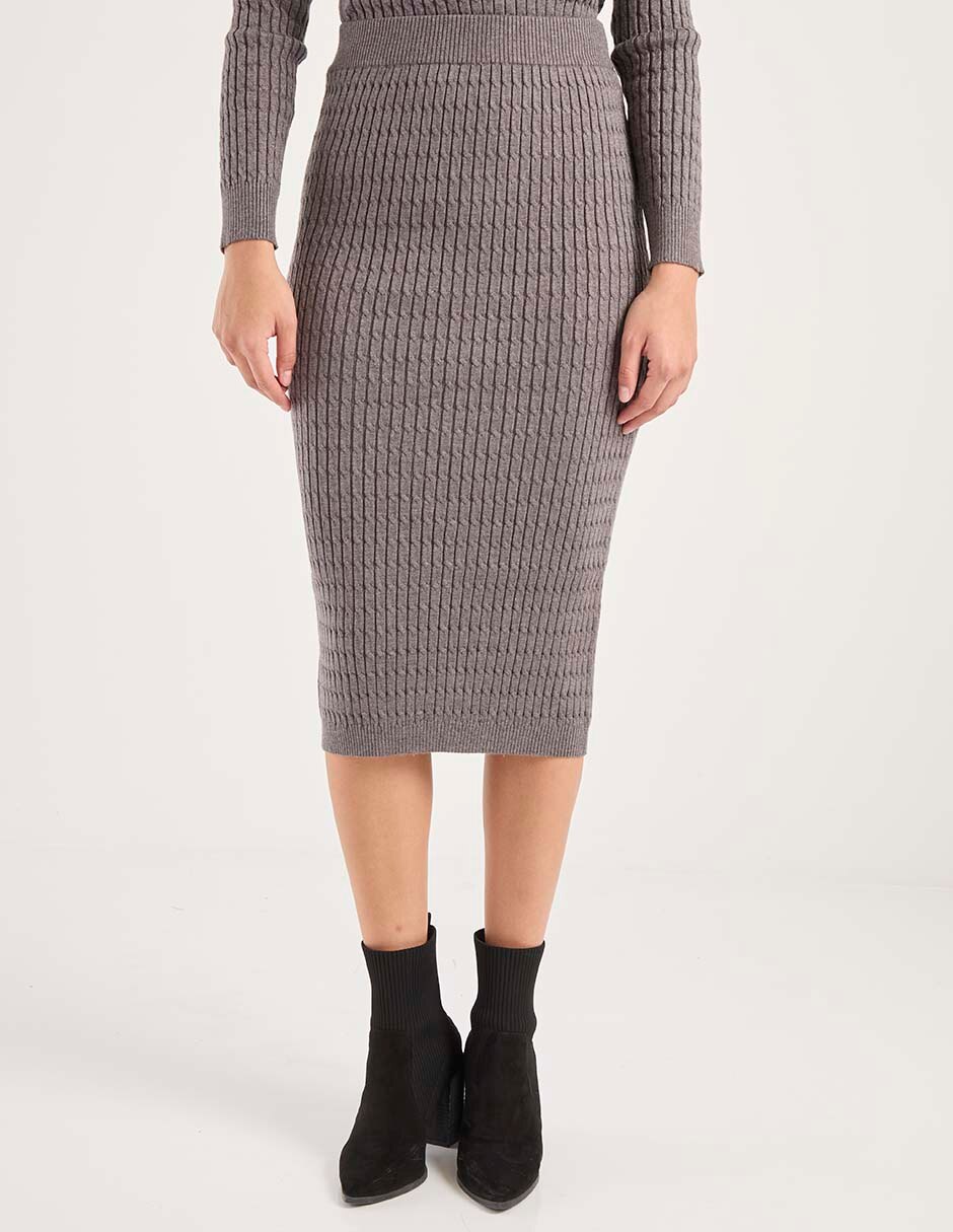 Falda midi con pretina Falda midi con pretina