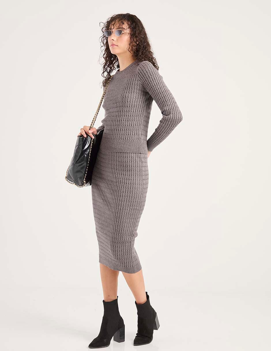 Falda midi con pretina 3