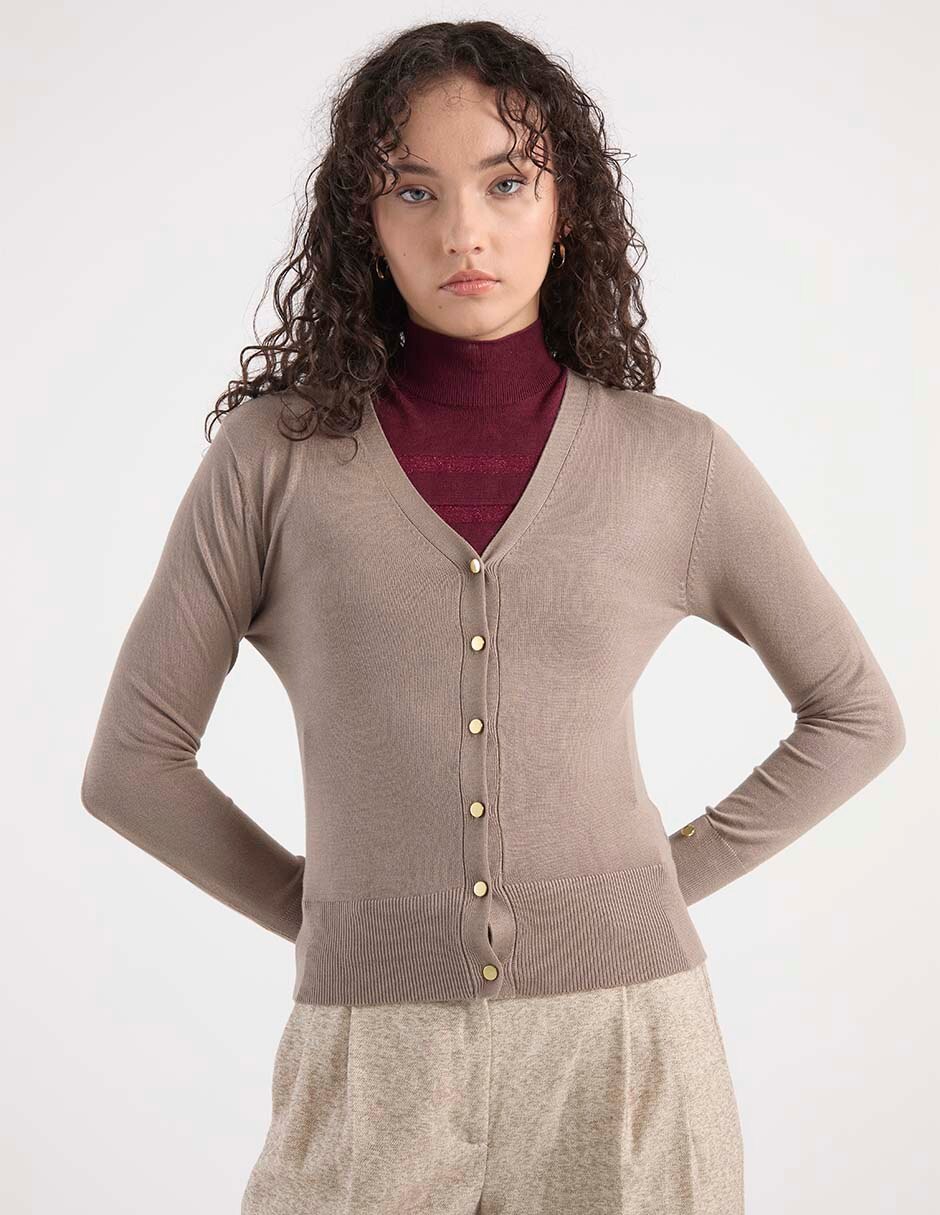 Suéter cuello V para mujer