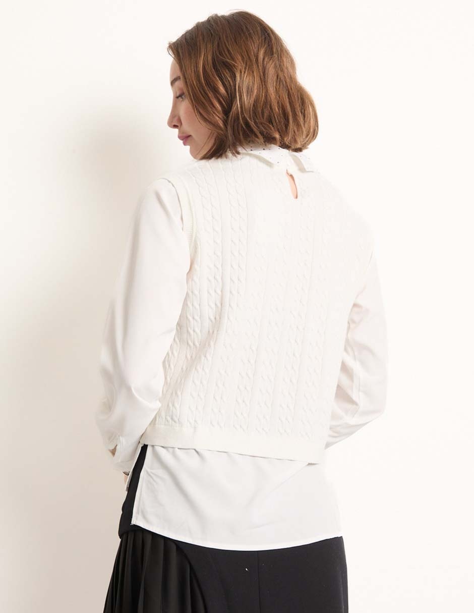 Suéter cuello redondo para mujer 2