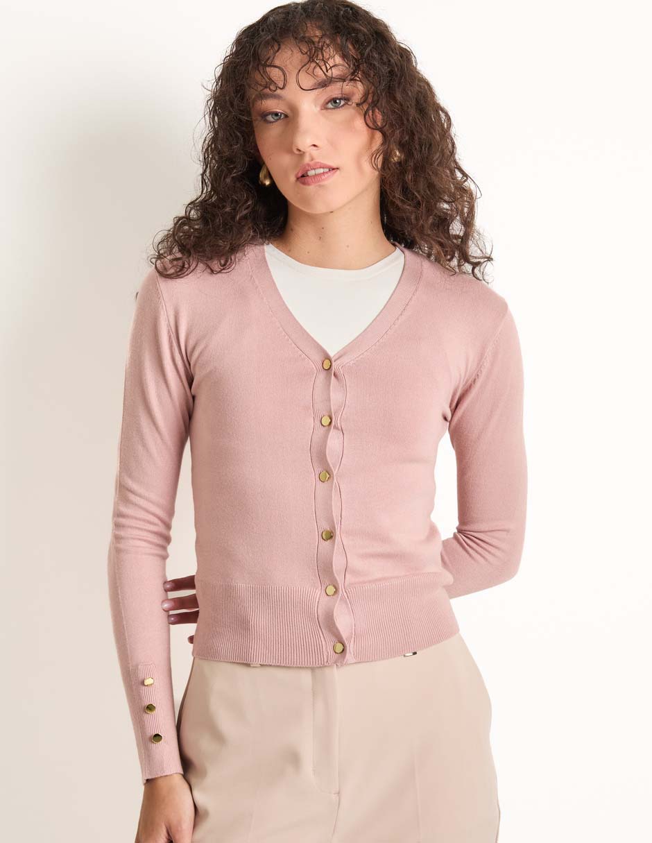 Suéter cuello V para mujer