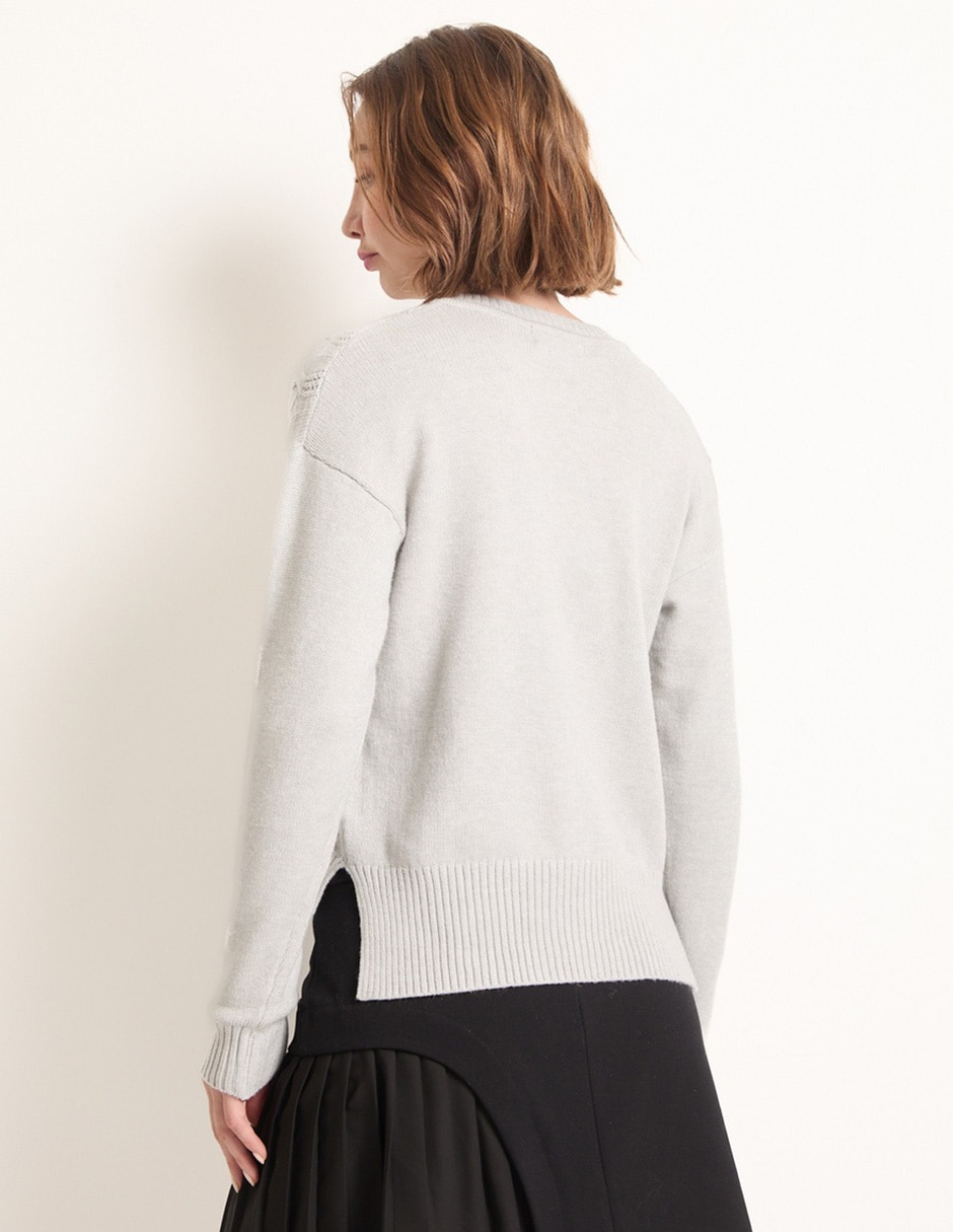 Suéter cuello V para mujer 2