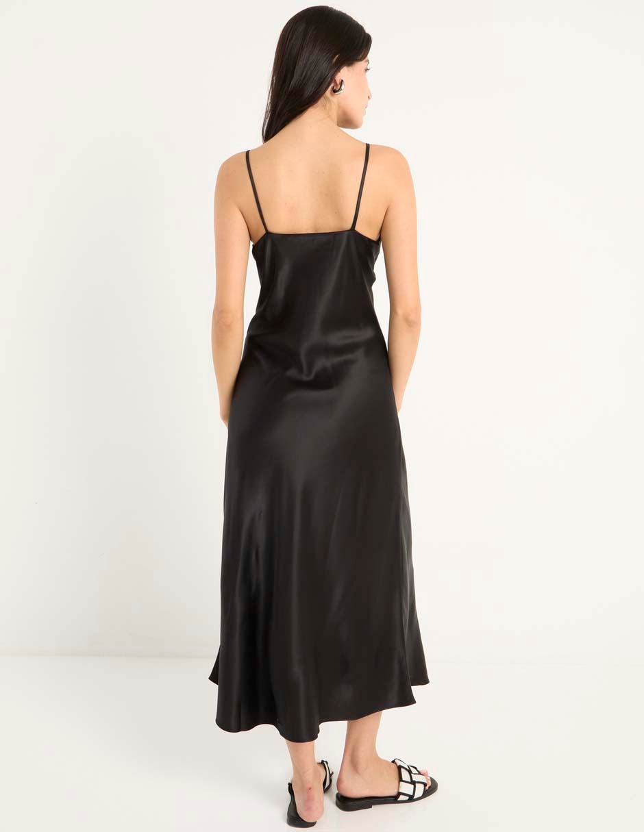 Vestido midi de fiesta escote corazón 2