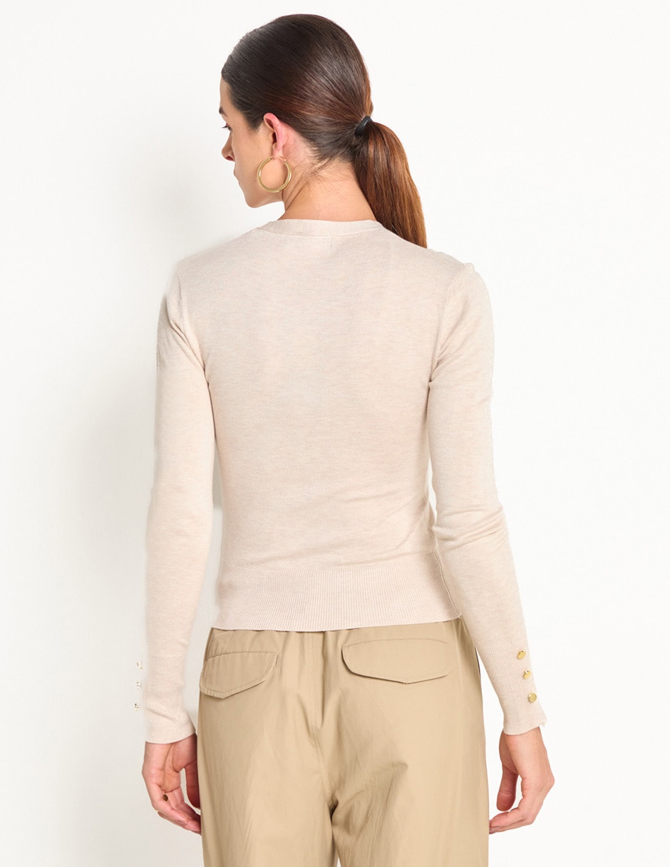 Suéter cuello V para mujer 2
