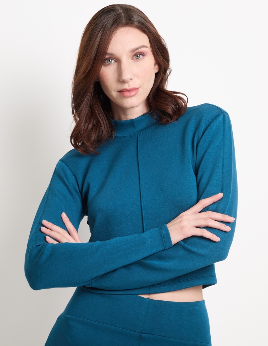 Top cuello simulado escote espalda abierta Top cuello simulado escote espalda abierta