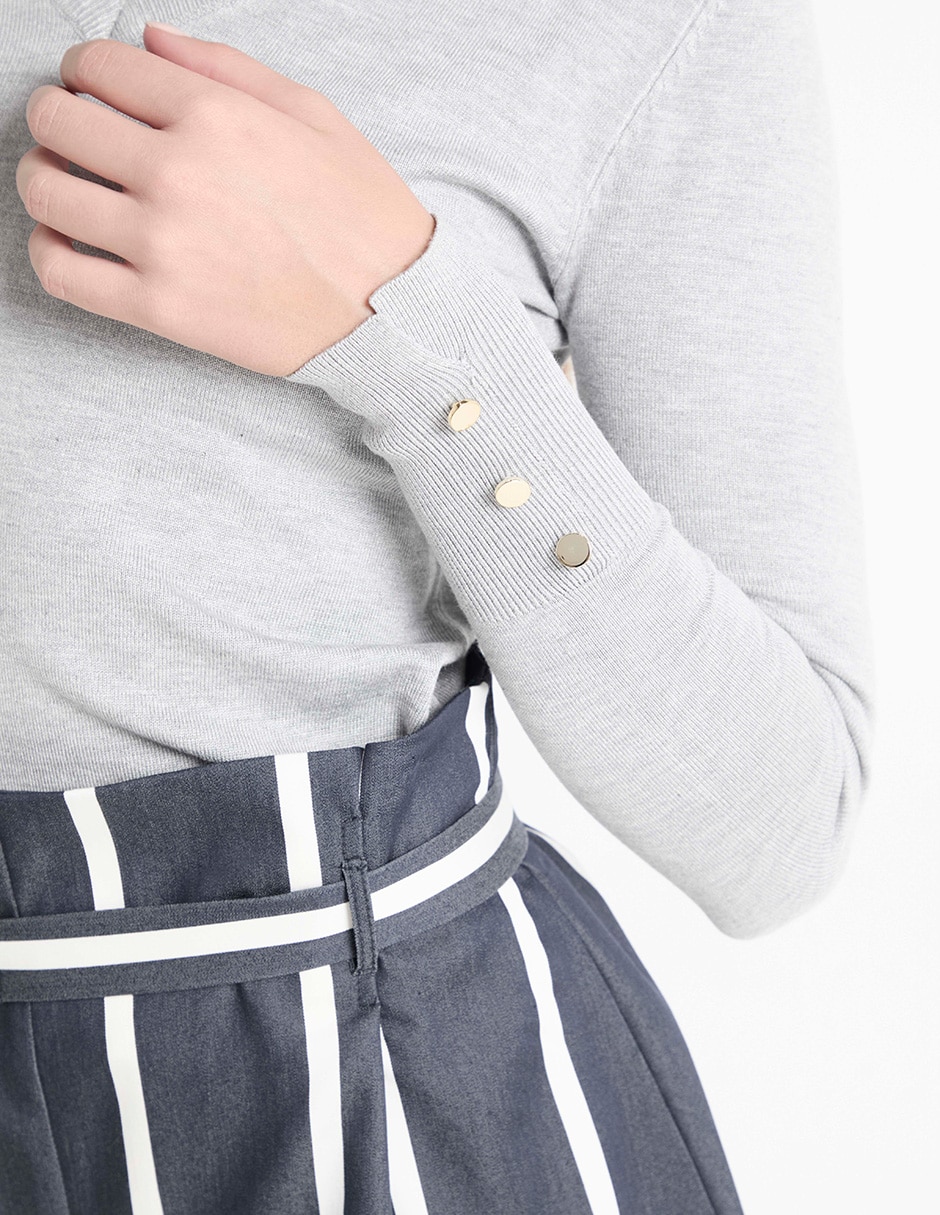 Suéter cuello V para mujer 4