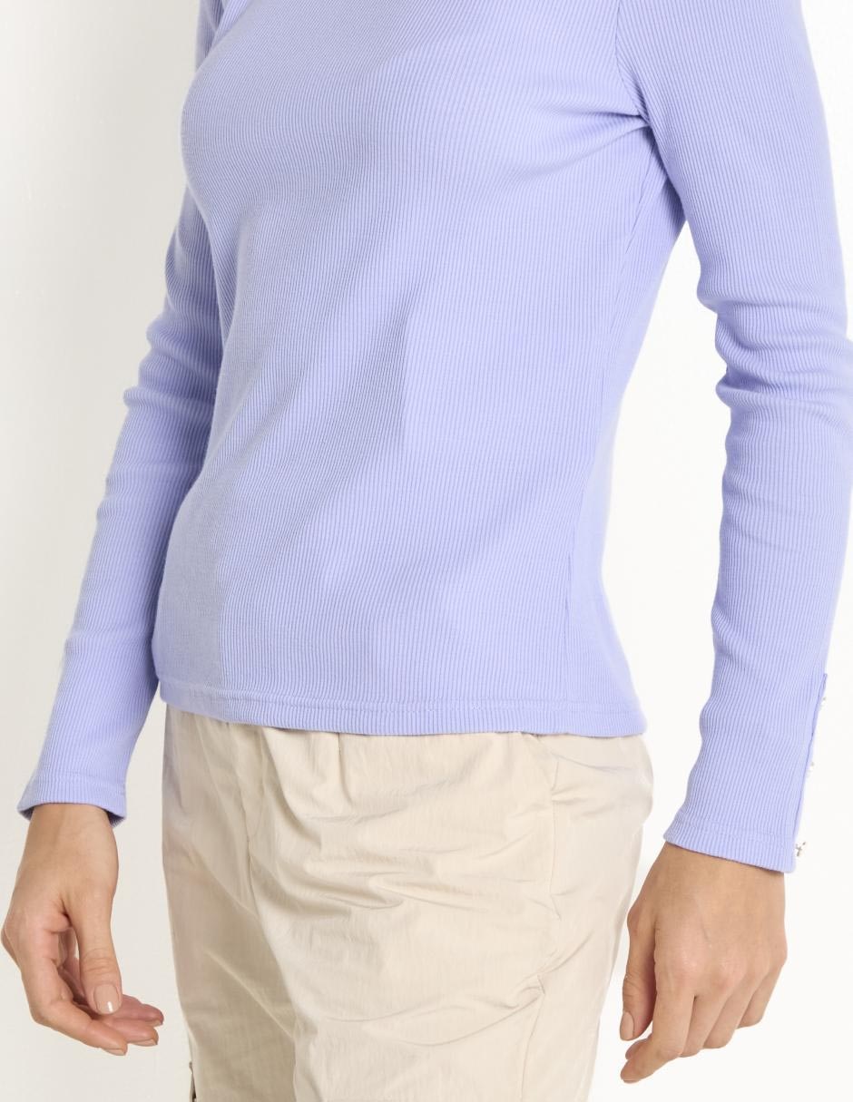 Playera manga larga cuello redondo para mujer 5