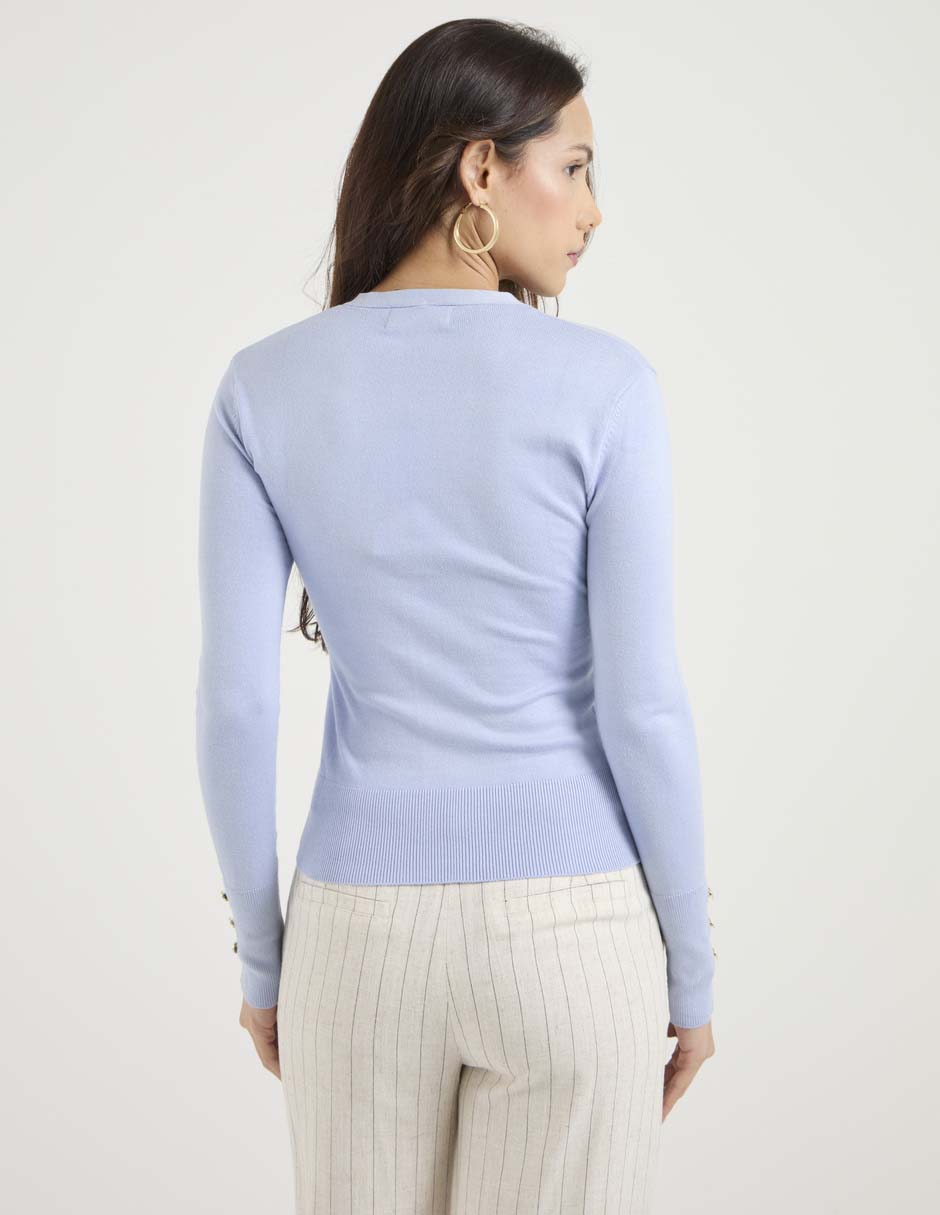 Suéter cuello V para mujer 2