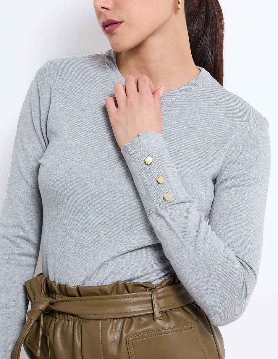 Suéter cuello redondo para mujer 4