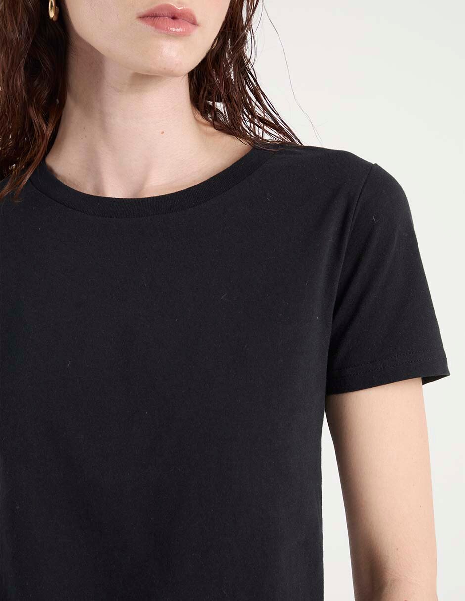 Playera manga corta cuello redondo para mujer 4