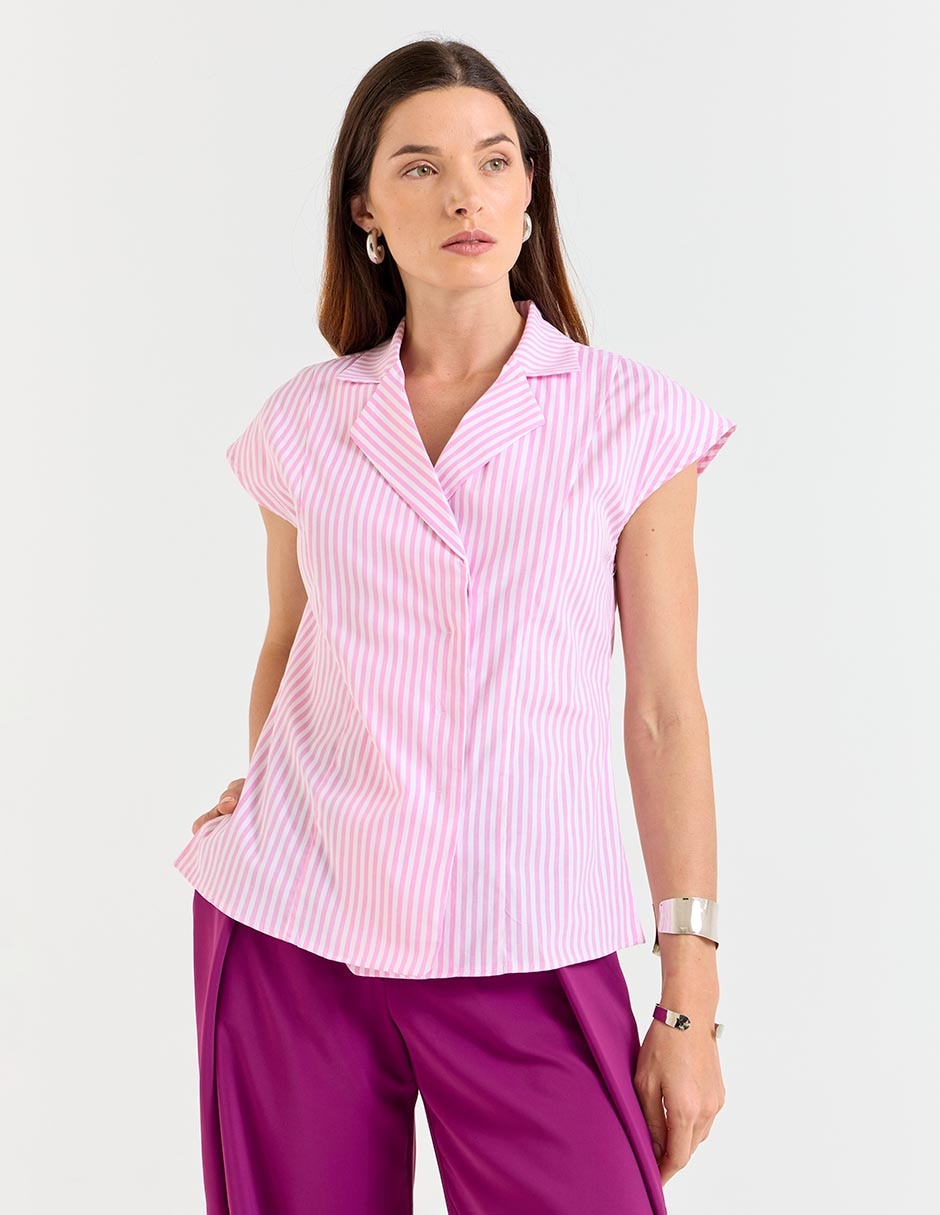 Blusa camisera manga corta para mujer Blusa camisera manga corta para mujer