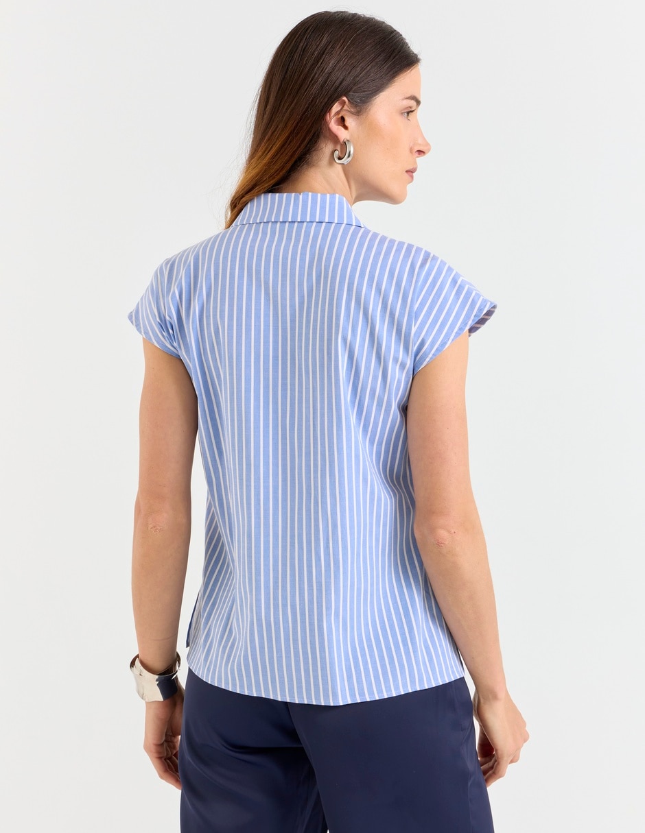 Blusa camisera manga corta para mujer 2