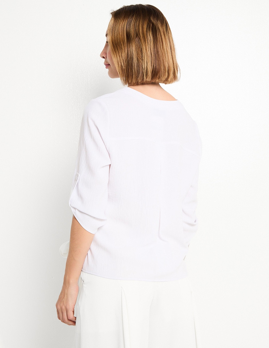 BLUSA COM25018-07 CONTEMPO, M, BLANCO