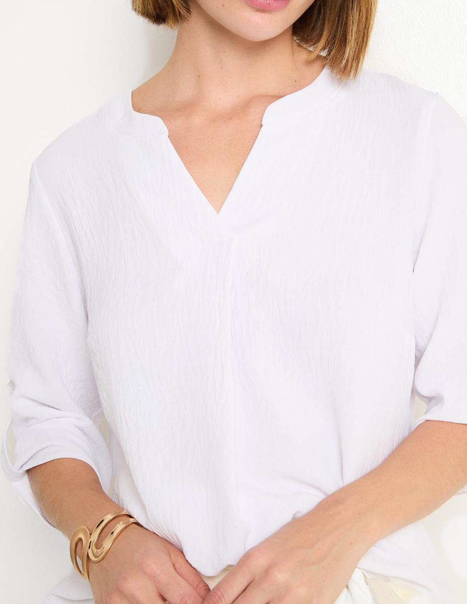 BLUSA COM25018-07 CONTEMPO, M, BLANCO