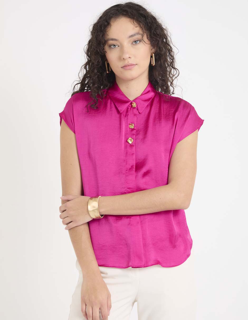 Blusa manga corta para mujer