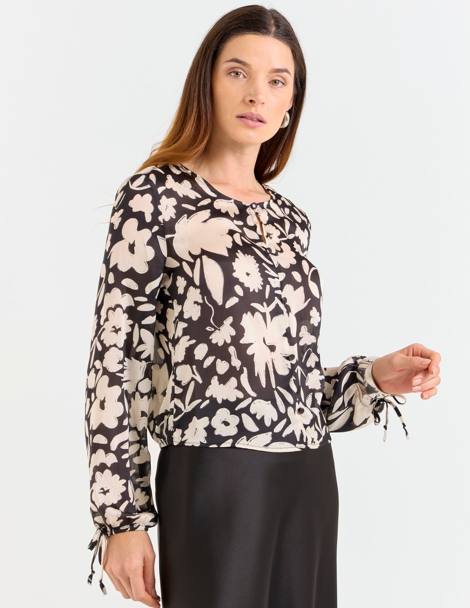 Blusa camisera manga larga para mujer