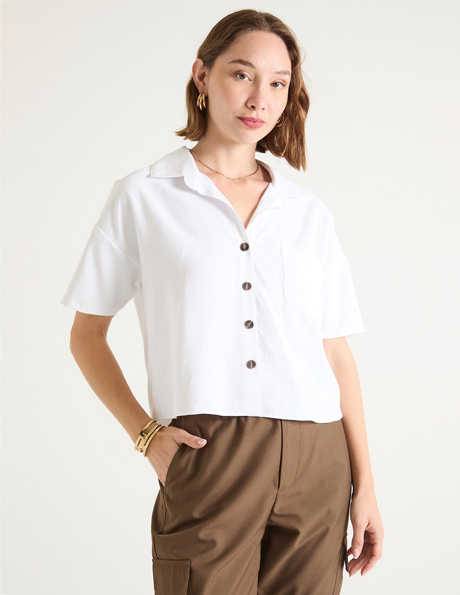 Blusa manga corta para mujer