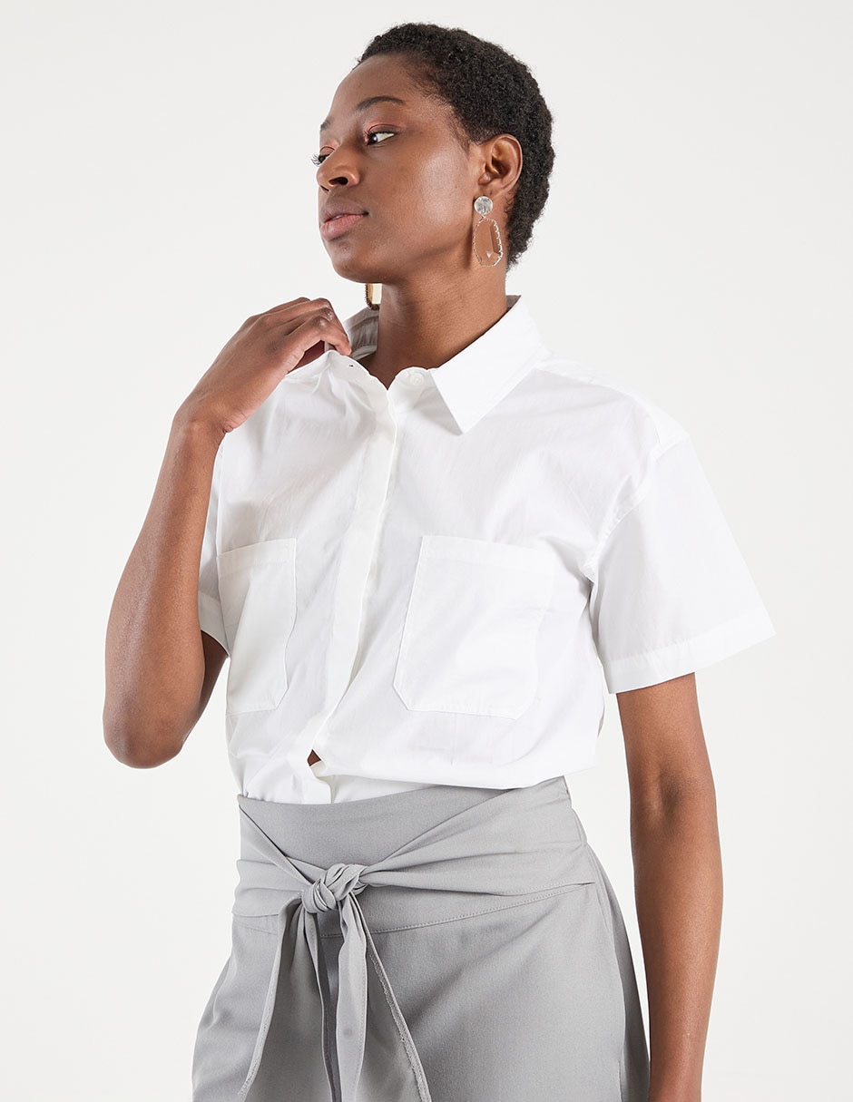 Blusa camisera manga corta para mujer Blusa camisera manga corta para mujer