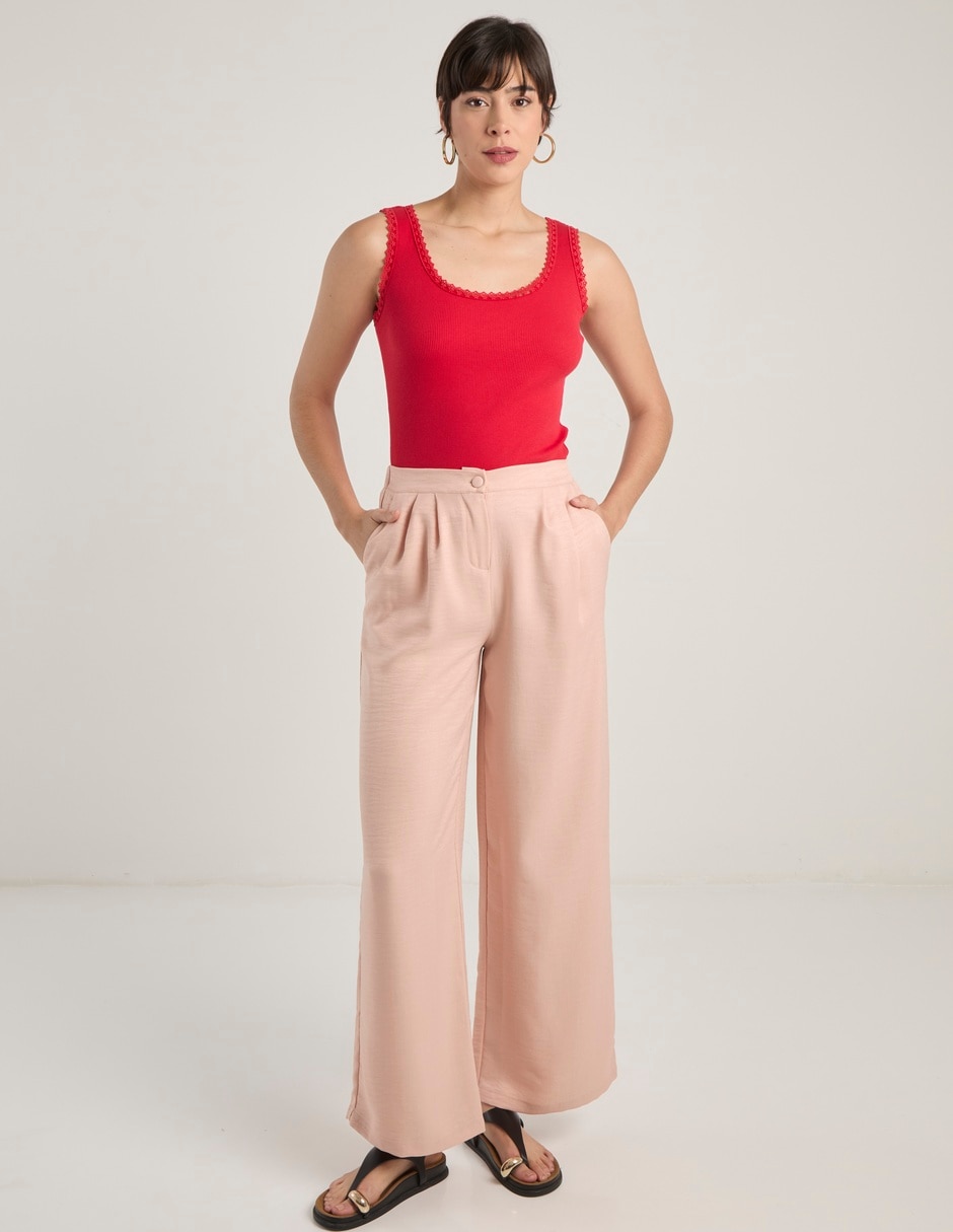 Pantalón relaxed palazzo para mujer 2