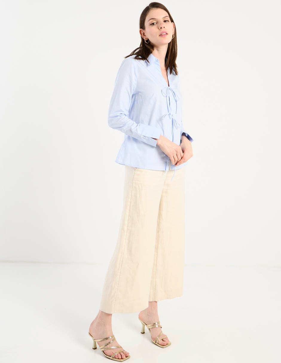 Blusa camisera manga larga para mujer 3