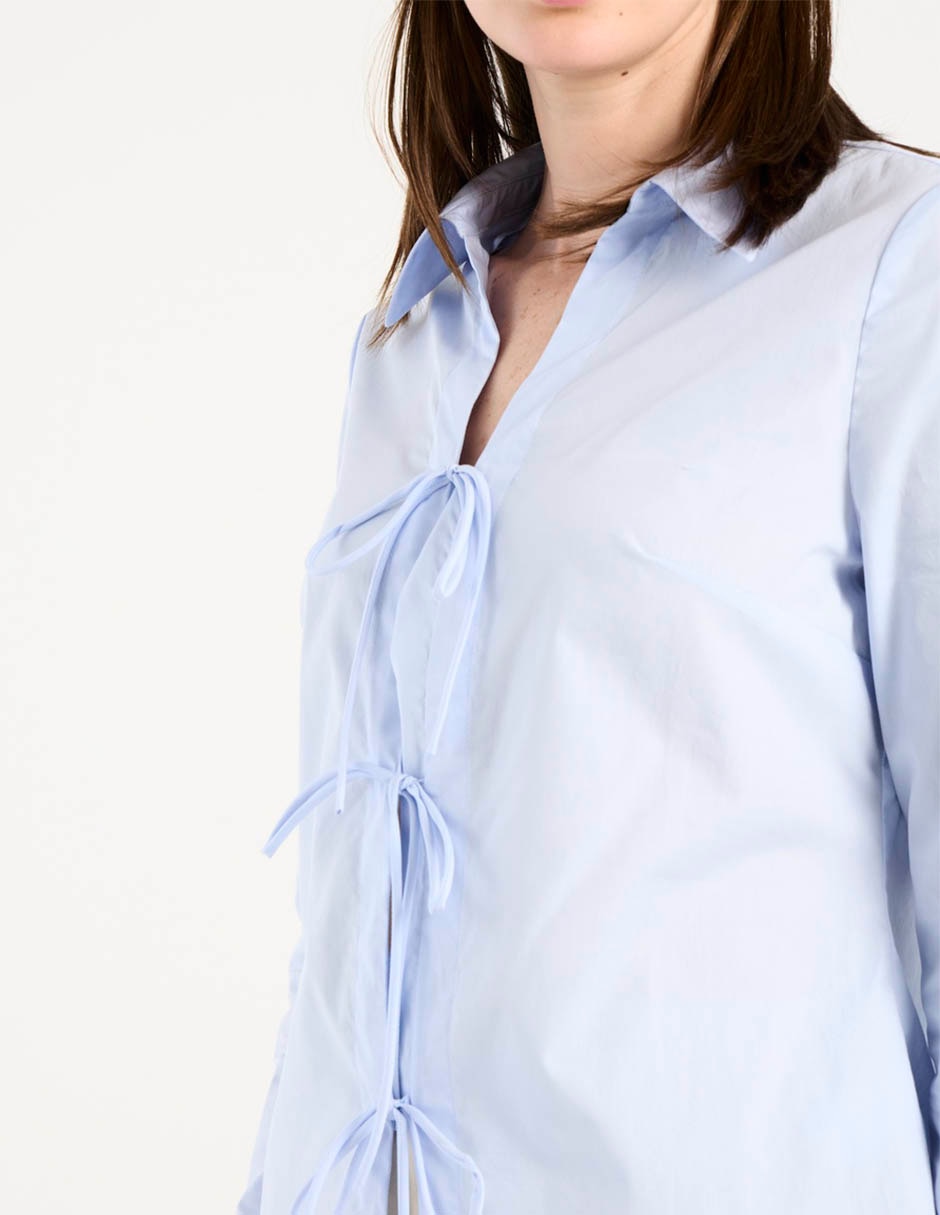 Blusa camisera manga larga para mujer 4