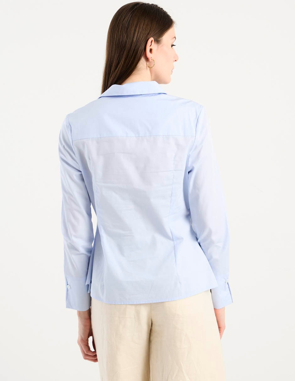 Blusa camisera manga larga para mujer 6