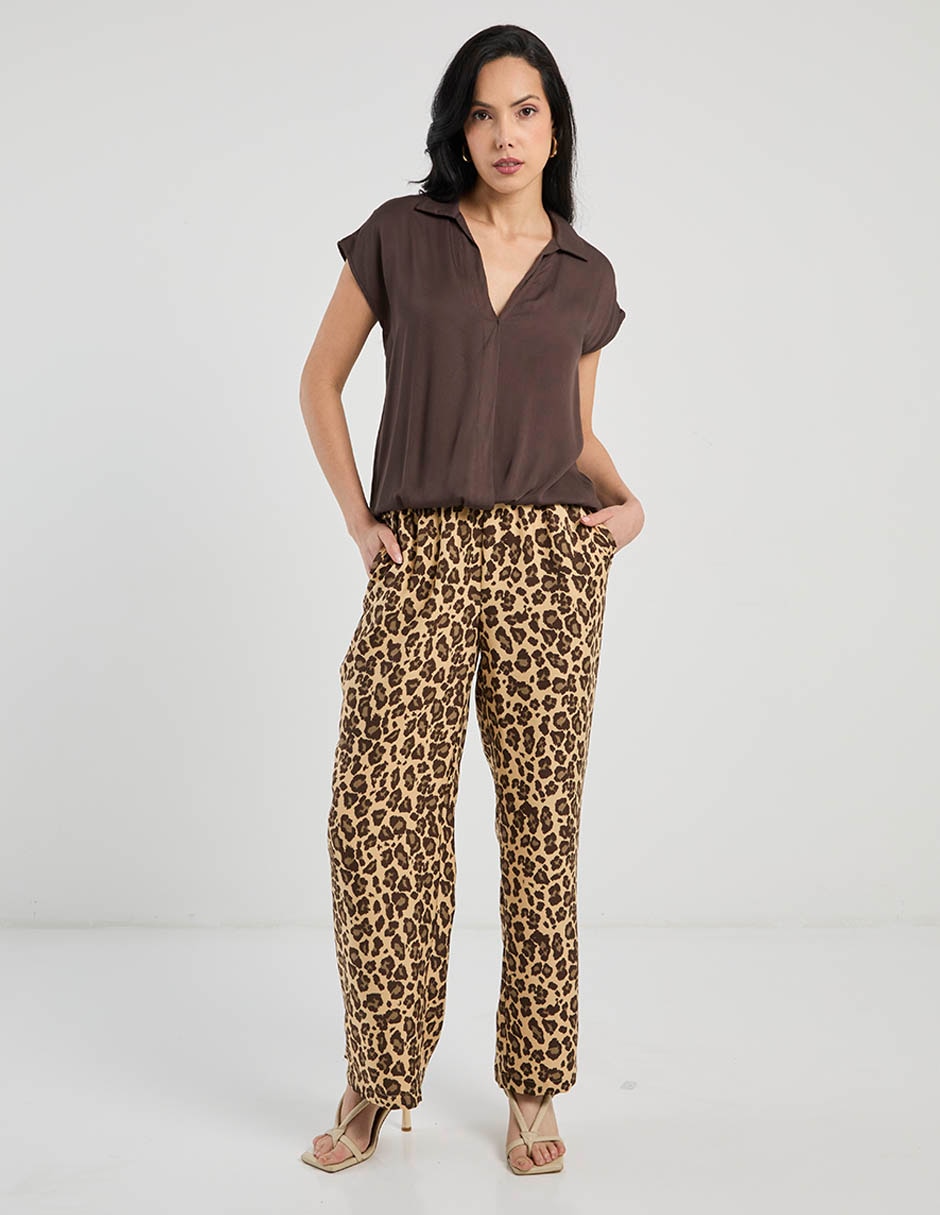 Pantalón relaxed palazzo para mujer 2