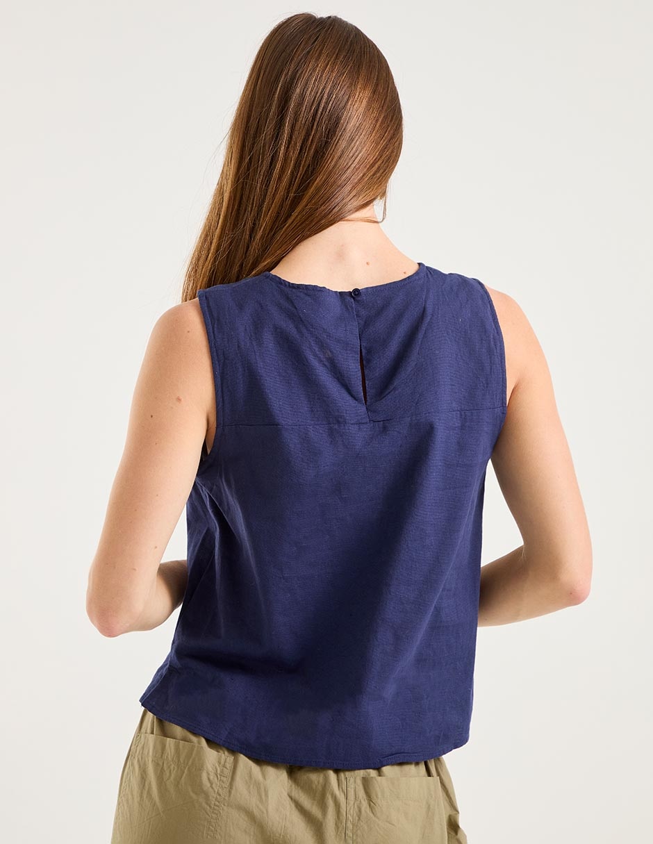 BLUSA COM26200-01 CONT, G, AZUL MARINO